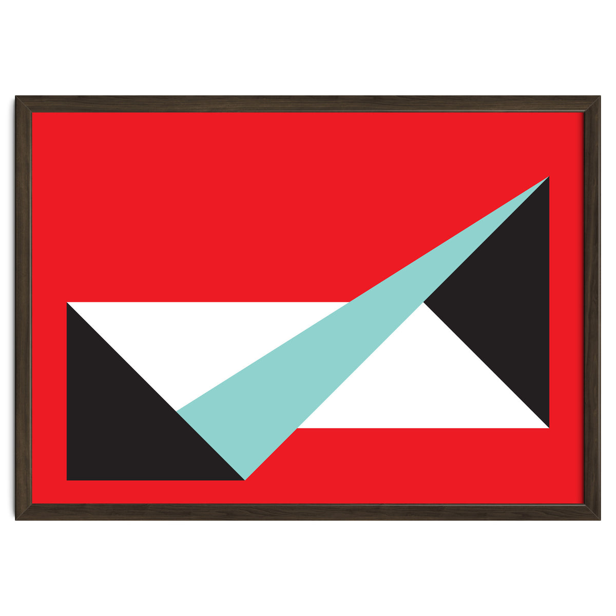 Geometric Shapes No. 49 -  teal, black & red