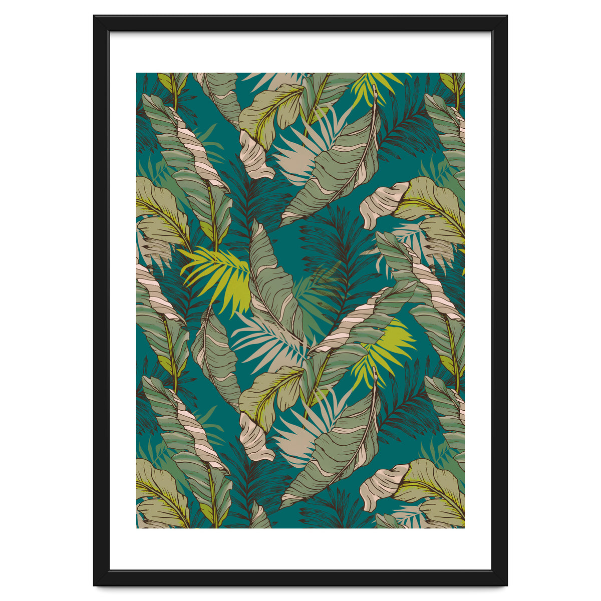 Drawing of wild tropical jungle