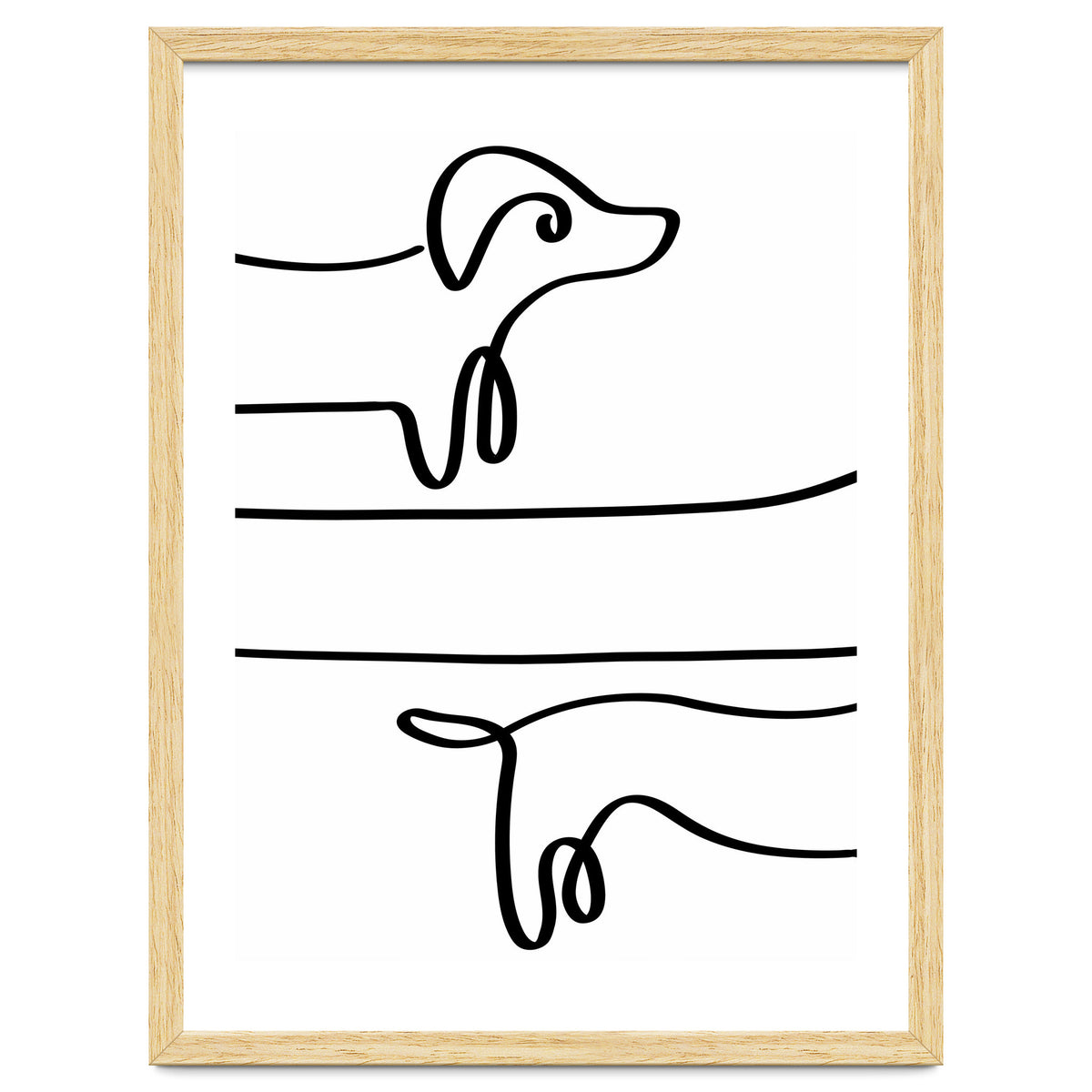 One Line Art Dachshund