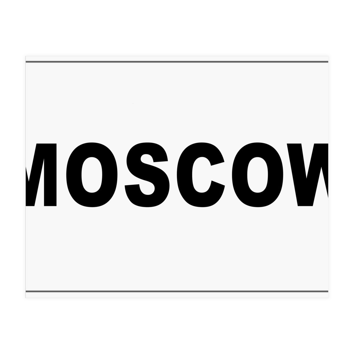 Let`s go to Moscow, Russia! White road sign (Print Only)