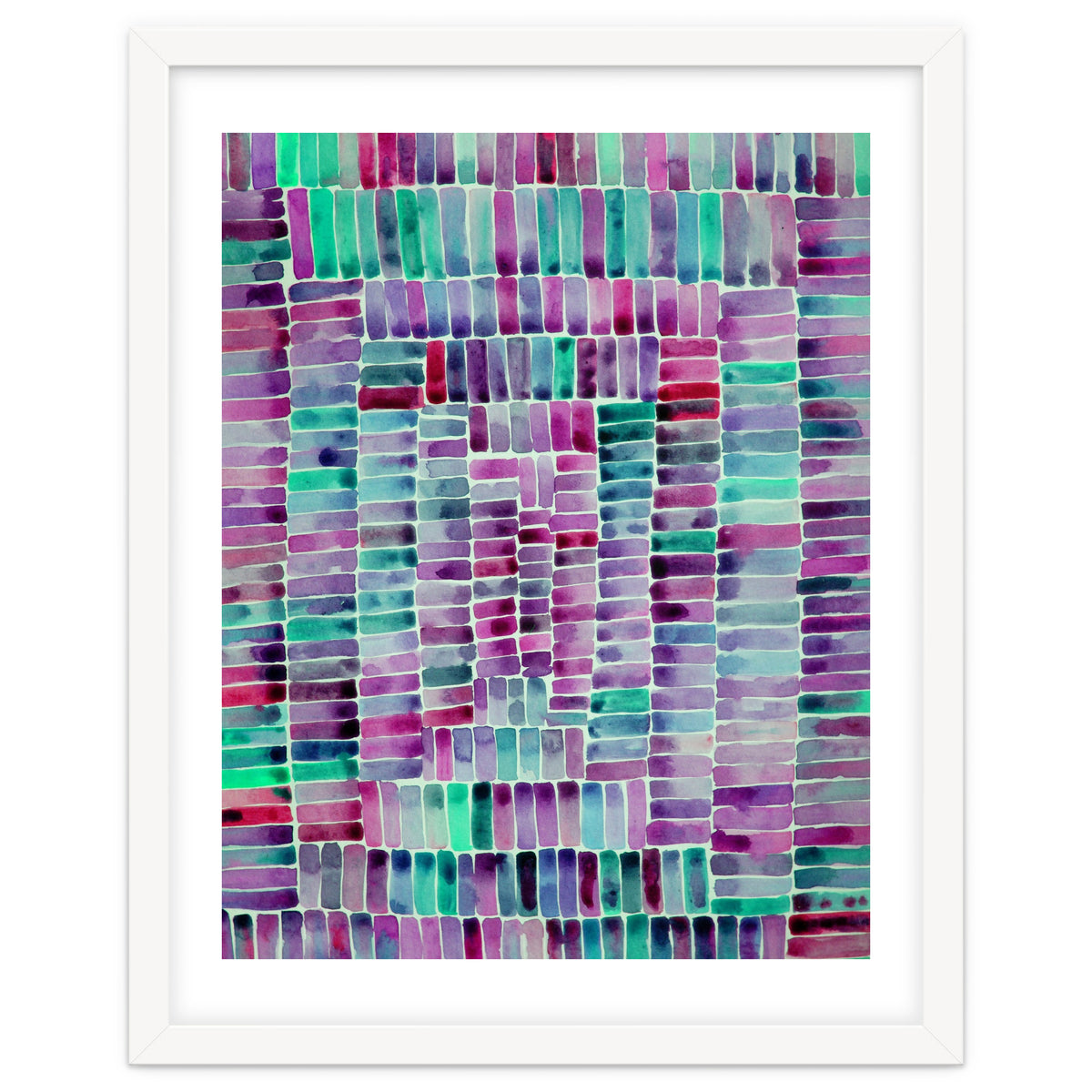 Abstract rectangle pattern in magenta and teal