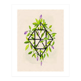 Geometric frame with leaves and flowers (Print Only) thumbnail