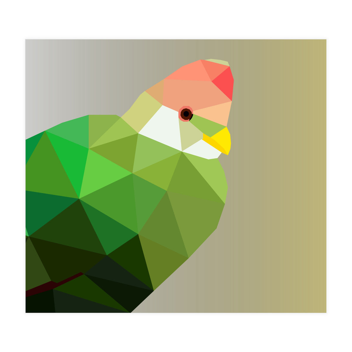 Red Crested Turaco Low Poly Art (Print Only)