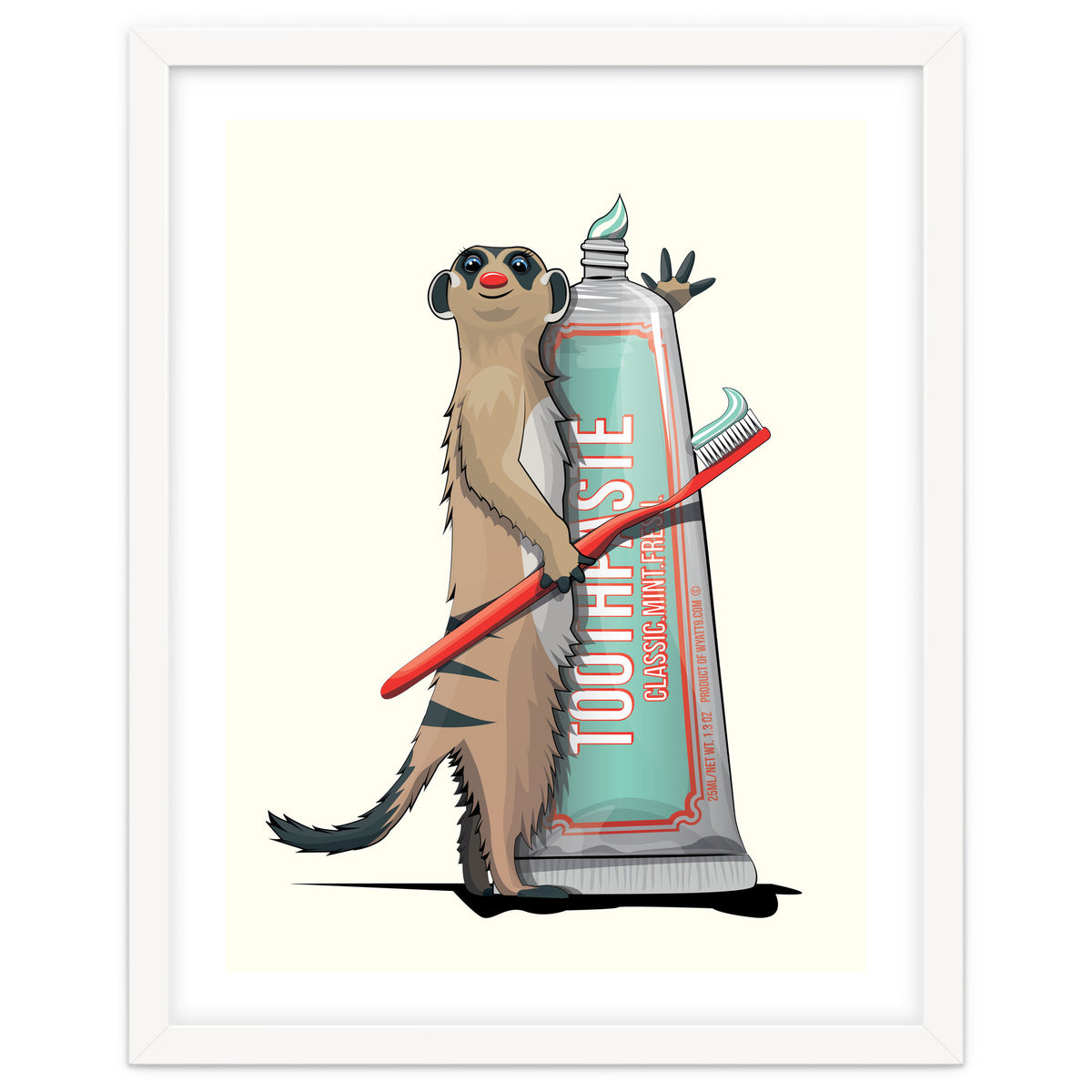 Meerkat Brushing Teeth, Funny Bathroom Humour
