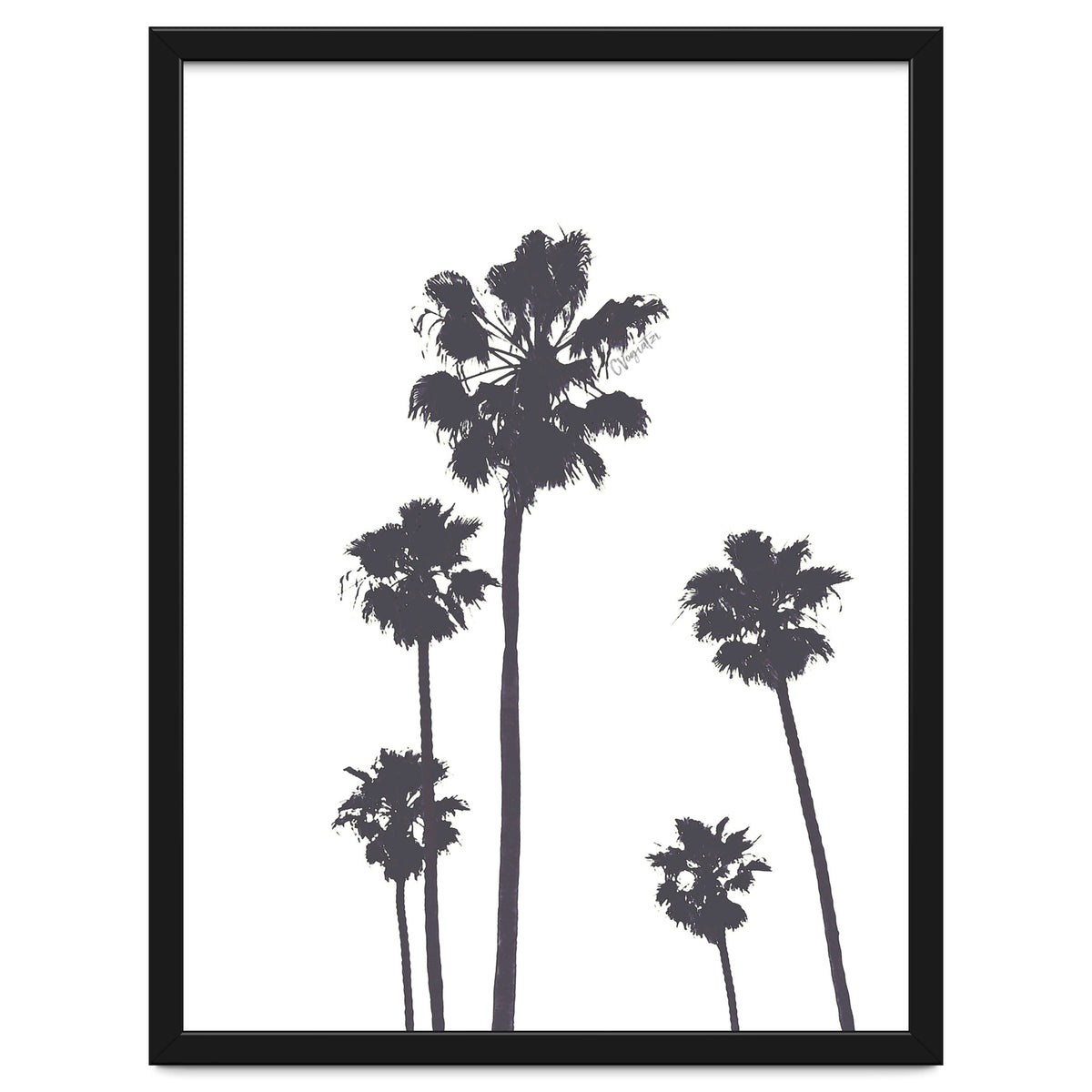Palms & Sunset-Minimal B&W 2