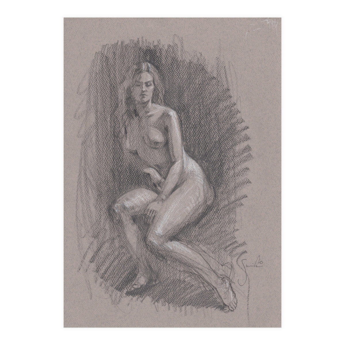 Beautiful drawing of a woman (Print Only)