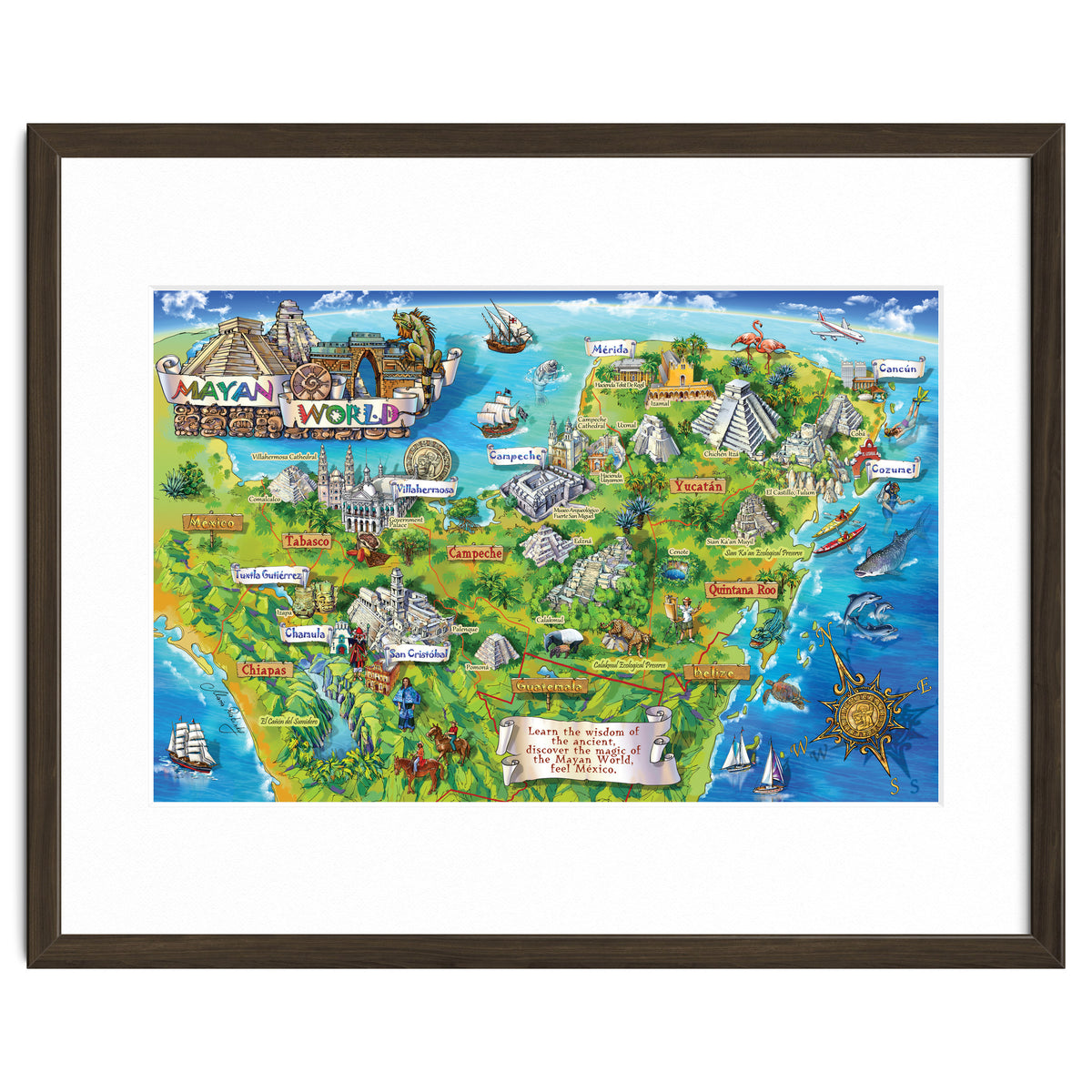 Yucatan Map Illustration