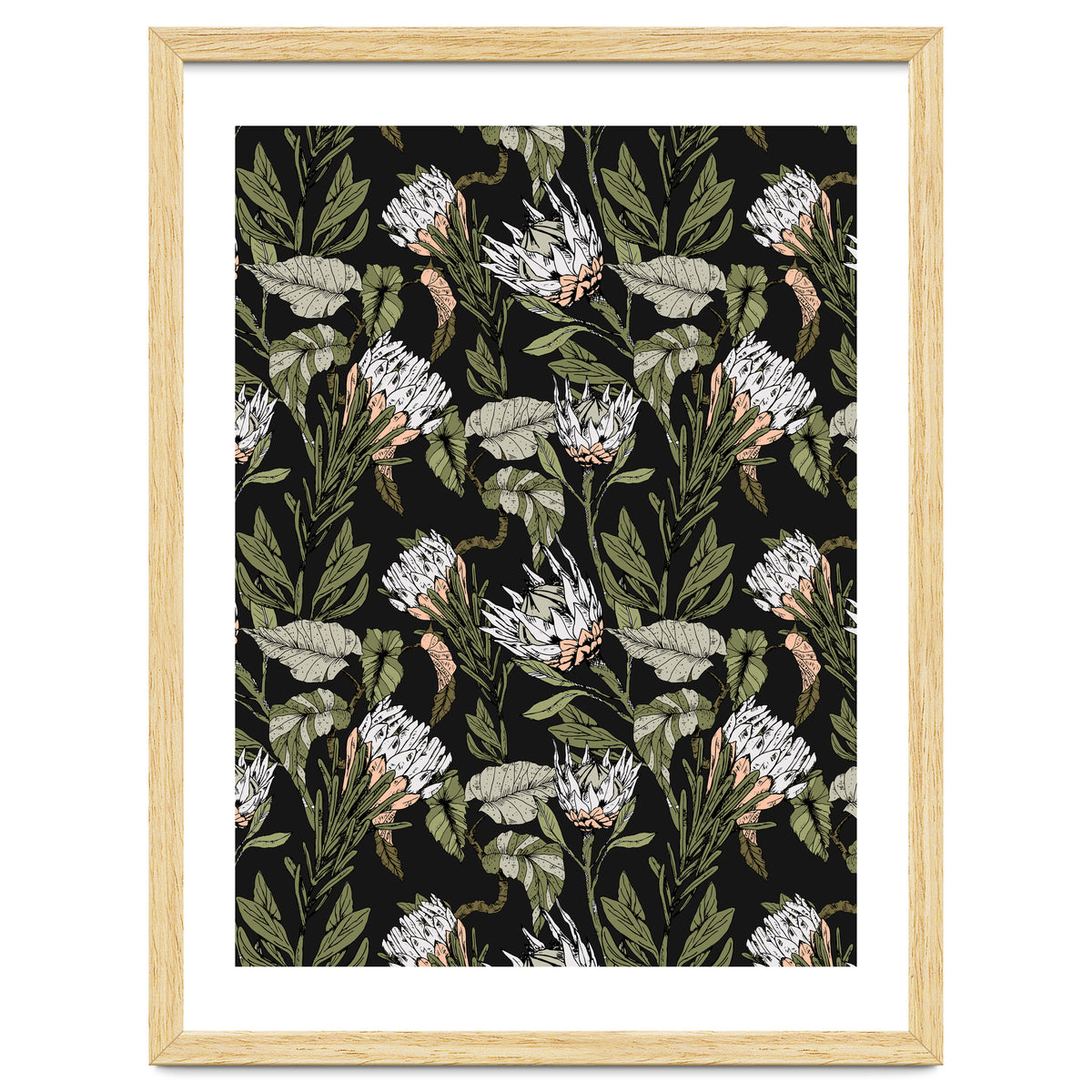 Dark pattern botanical boho