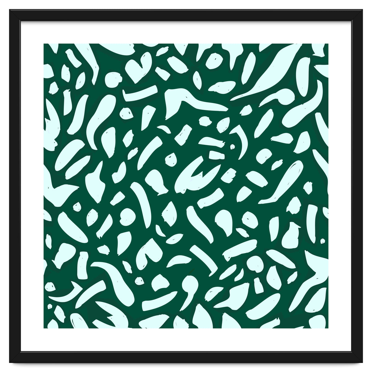 Deep Emrald | Green Terrazzo Pattern | Fun Funky Eclectic Modern Boho Painting