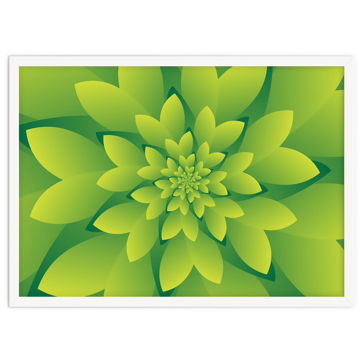 Abstract Green Floral Design 3D ART