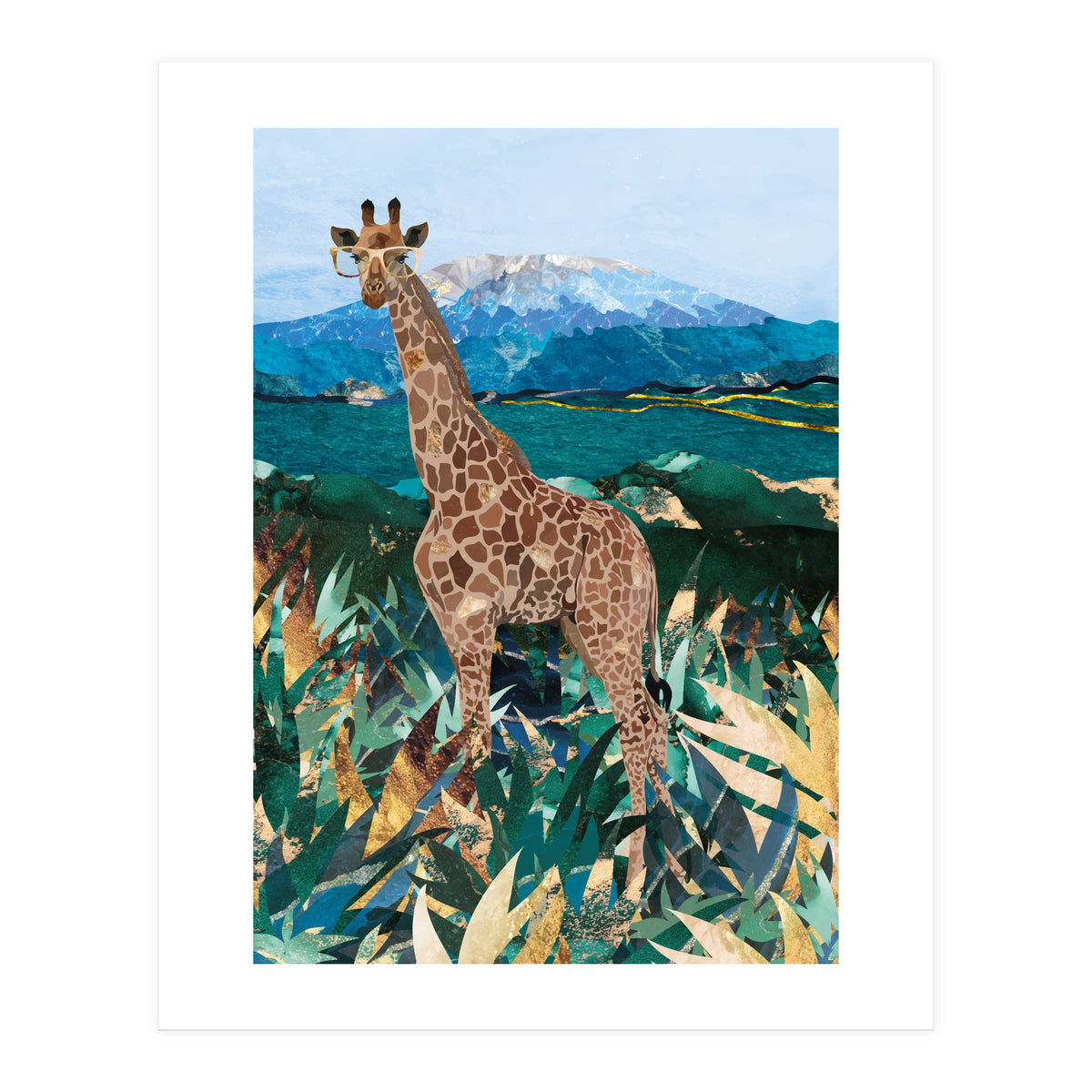 Giraffe in the tropical savanna (Print Only)