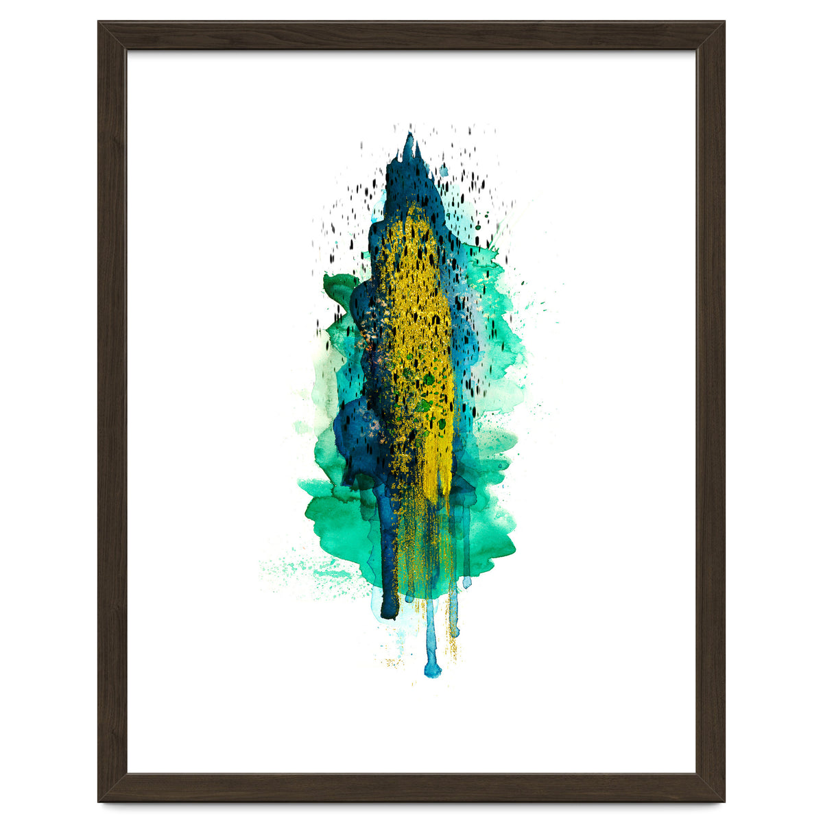 Abstract watercolour peacockgold