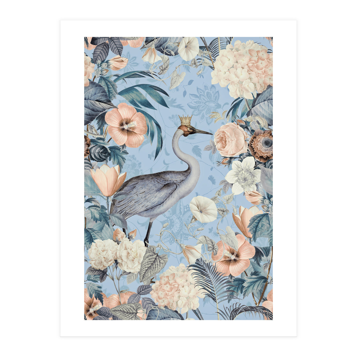 Crane King Blue Cream (Print Only)