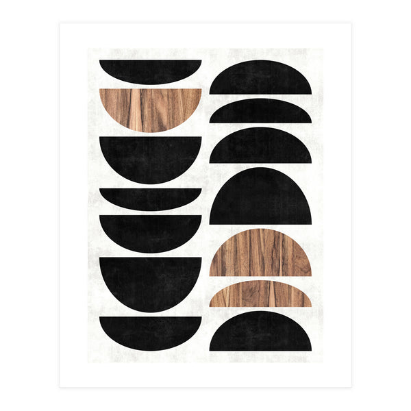 Mid-Century Modern Pattern No.7 - Concrete and Wood (Print Only)