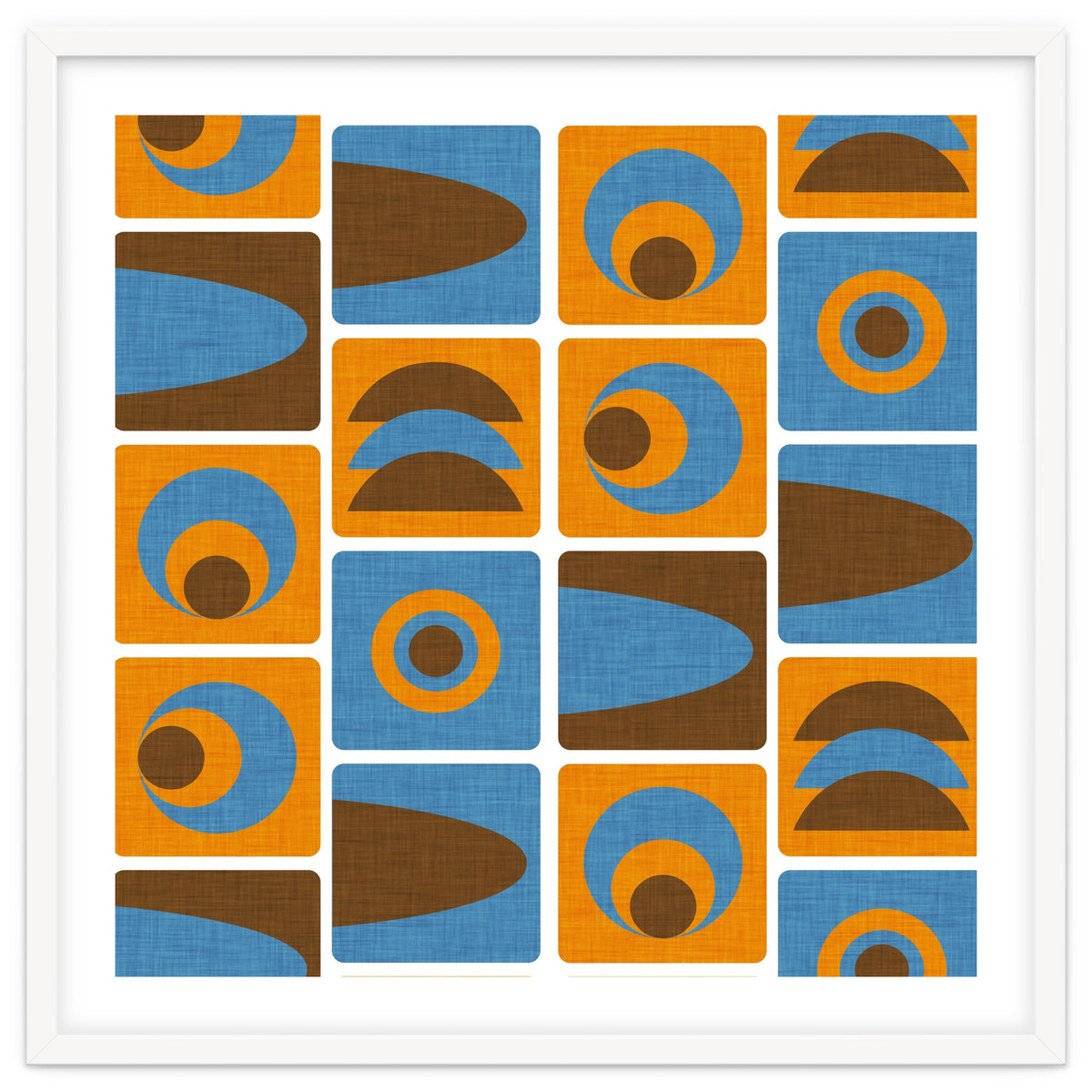 70s Cube Geo Orange Blue