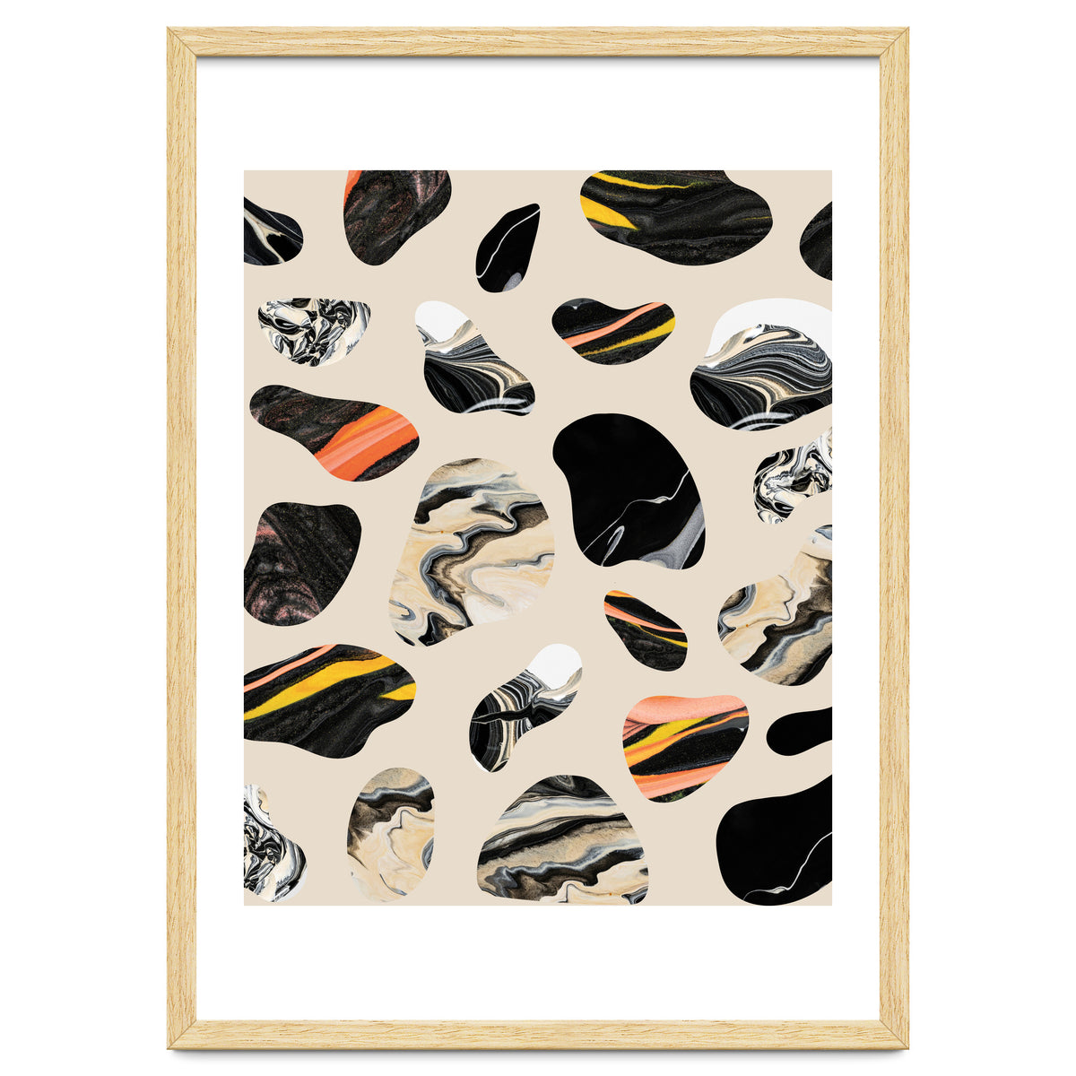 Marble Jelly Beans, Abstract Shapes Nature Eclectic Textures, Precious Stones Agate Dark Mystery