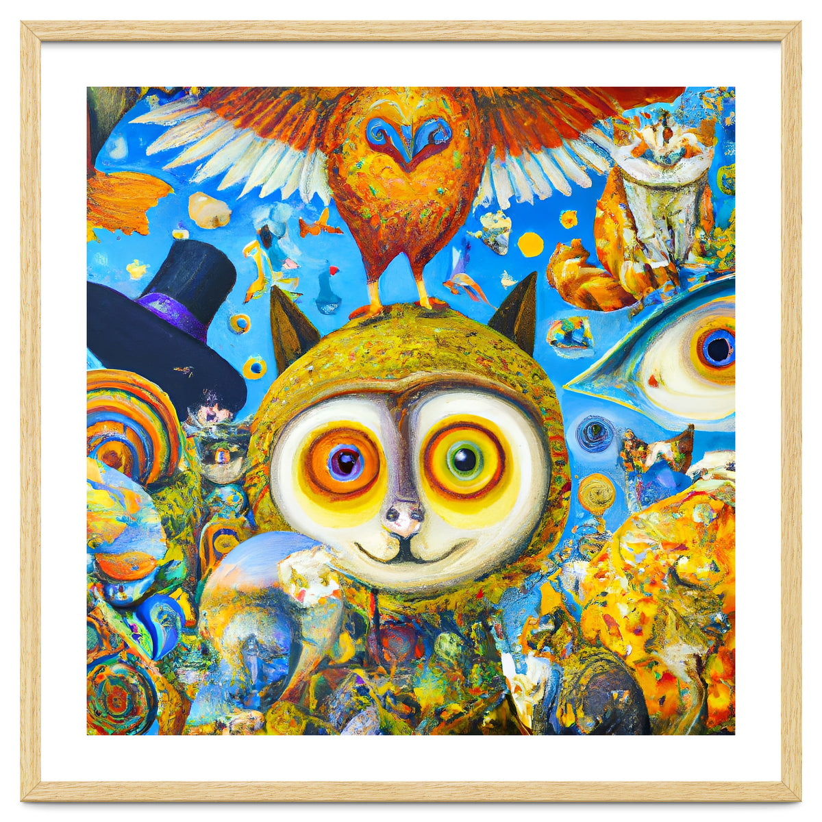 Chaotic and Colorful Fantasy Creatures Art Print