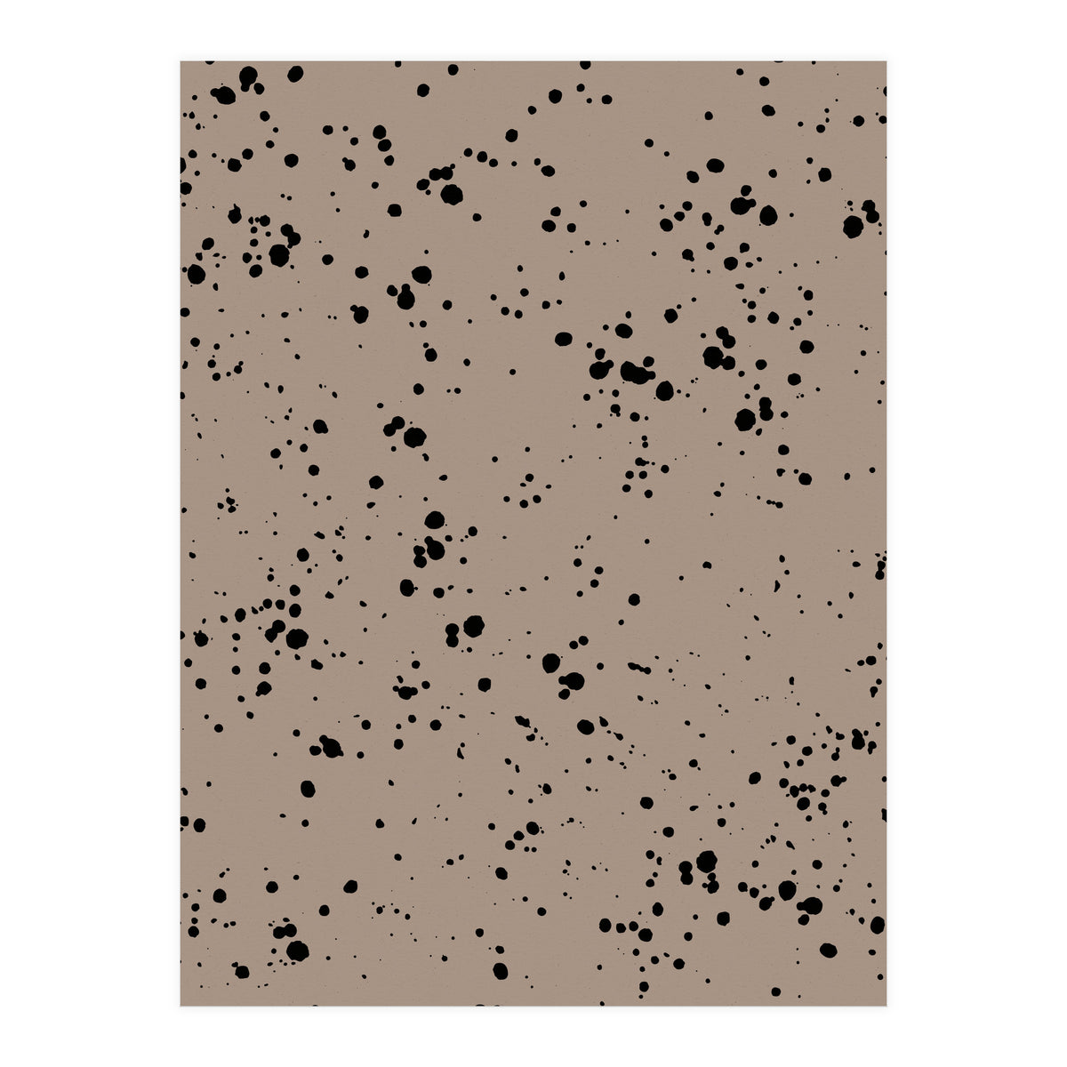 Black Paint Splatter on Dark Beige Background (Print Only)