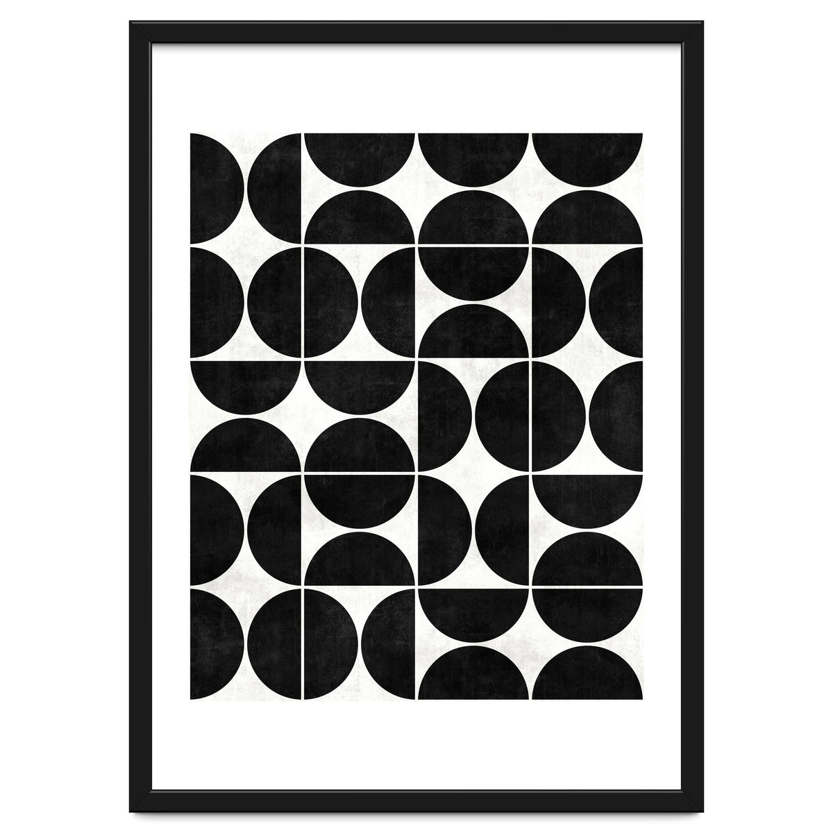 Mid-Century Modern Pattern No.3 - Black and White Concrete