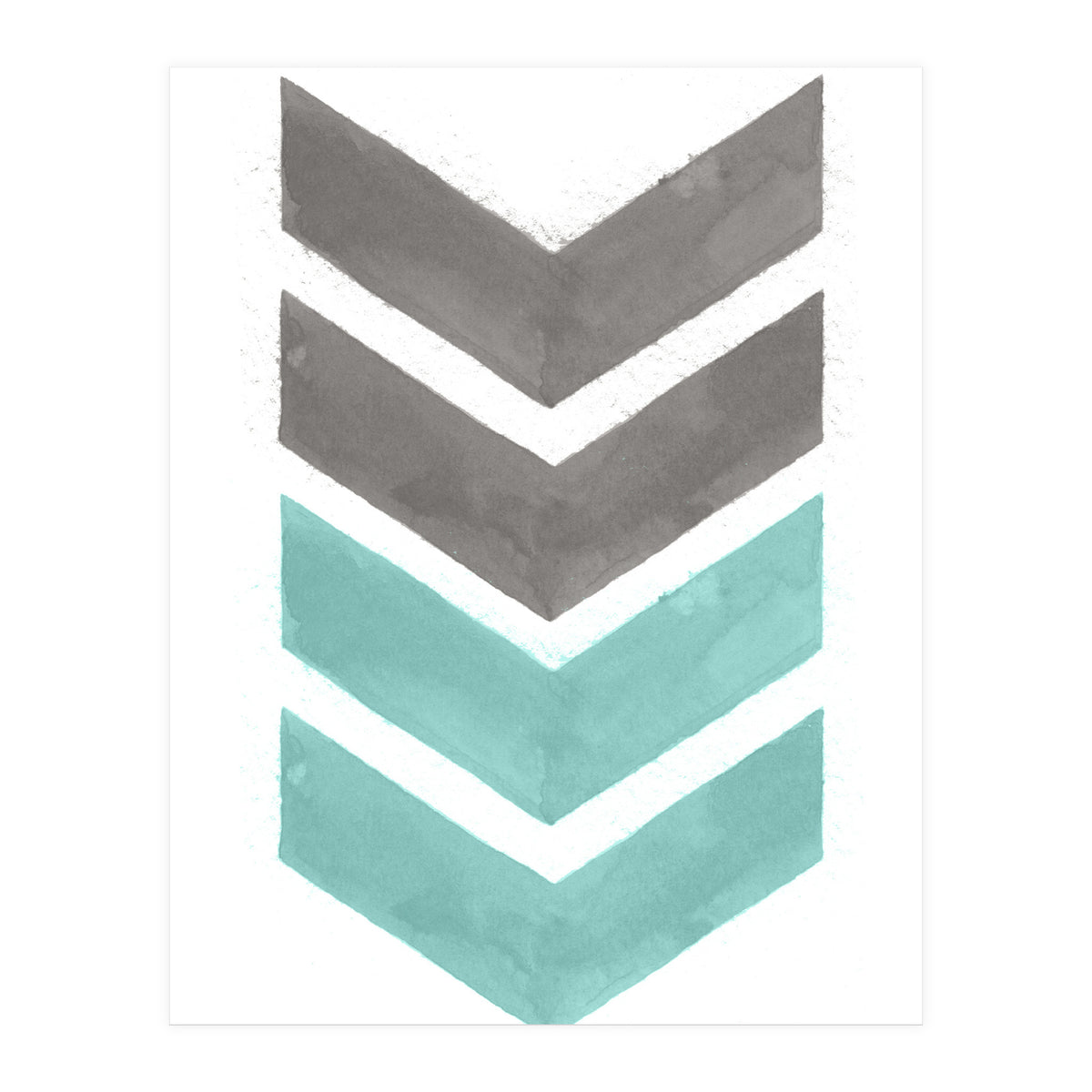 Mint Grey Chevron Print (Print Only)