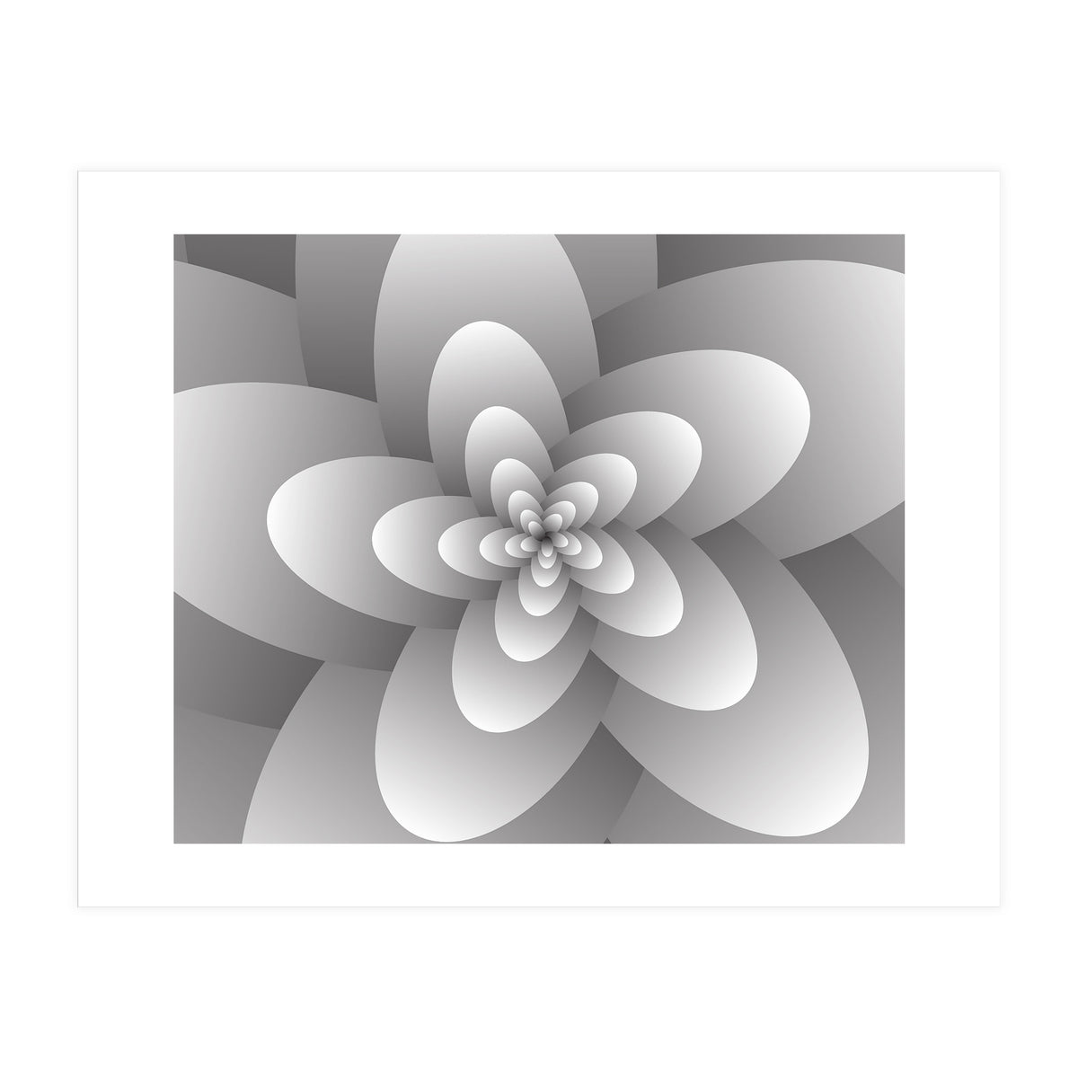 3d Abstract Floral Spiral  (Print Only)