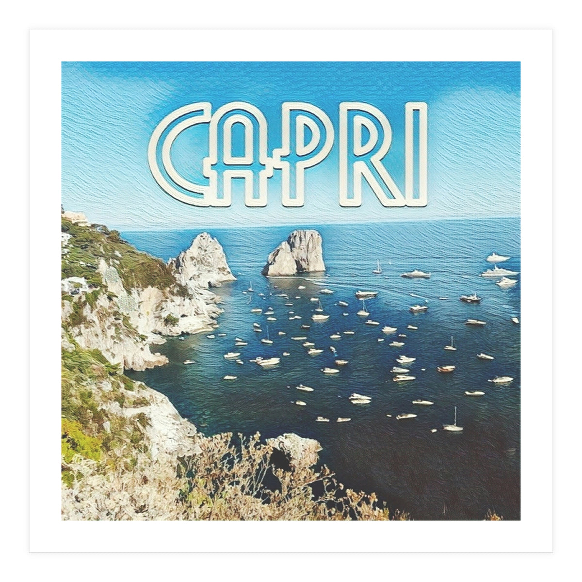 Capri, Italy Vintage Island (Print Only)