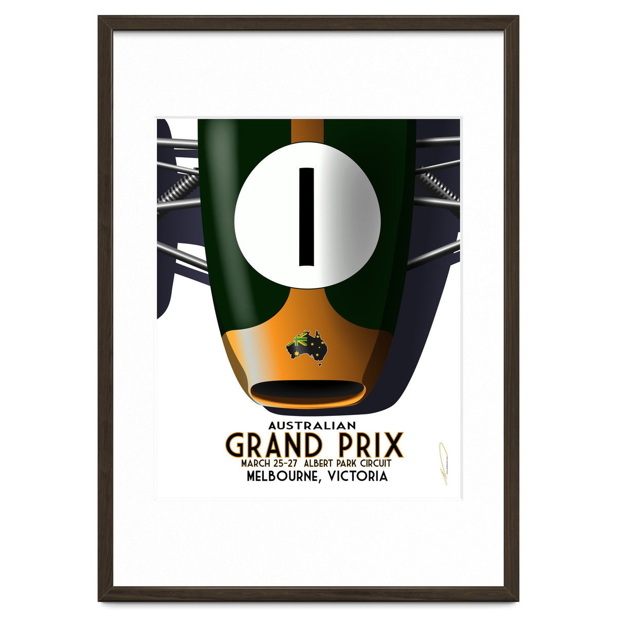 Australian Grand Prix Art Deco poster