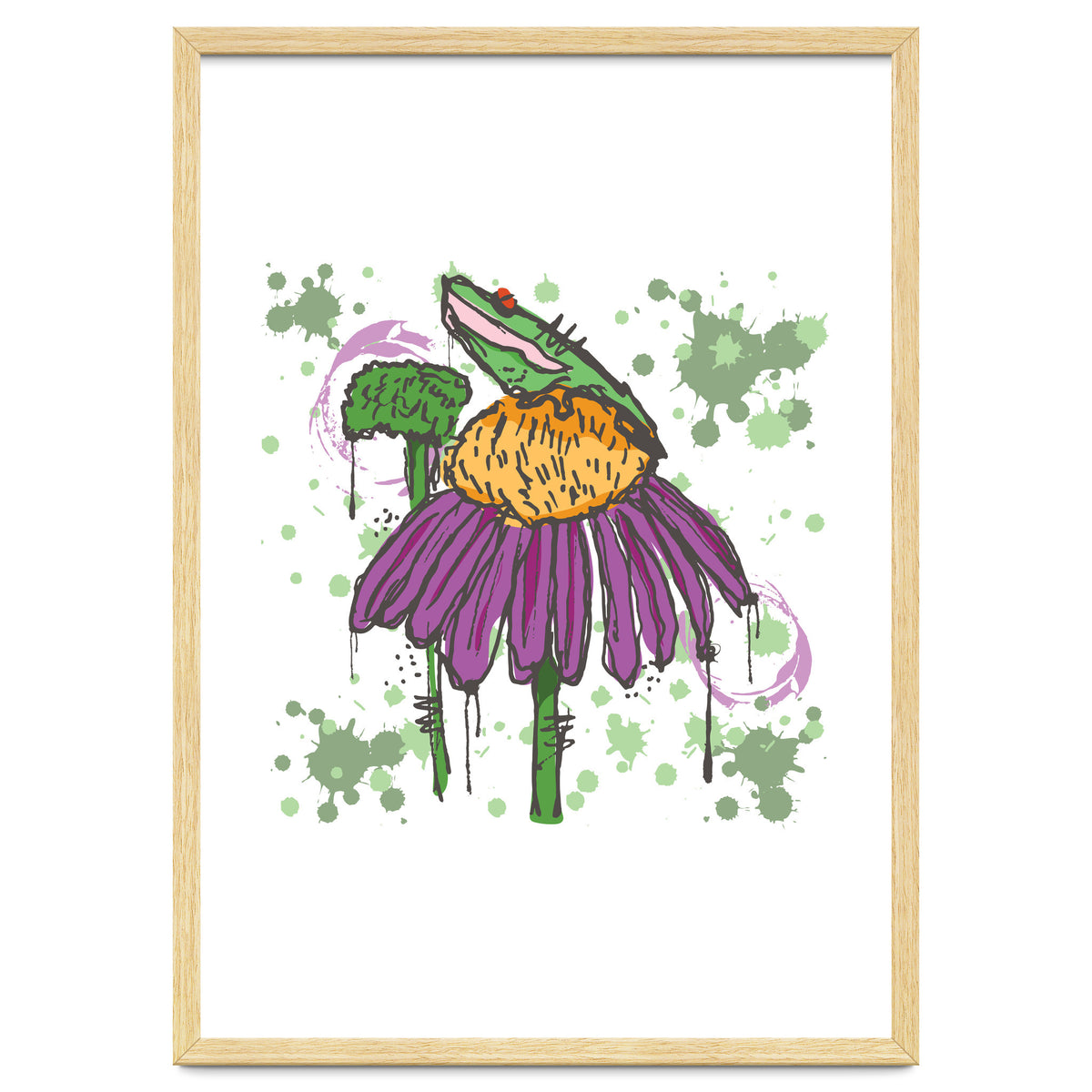 Frog On Flower sketch