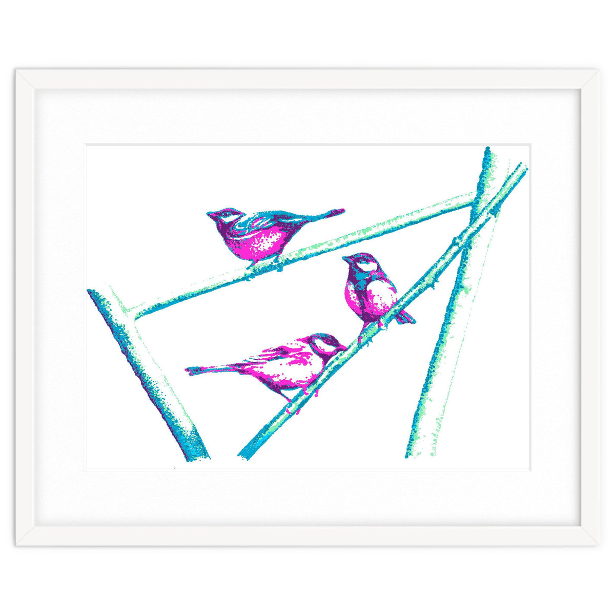 Garden Birds On A Branch