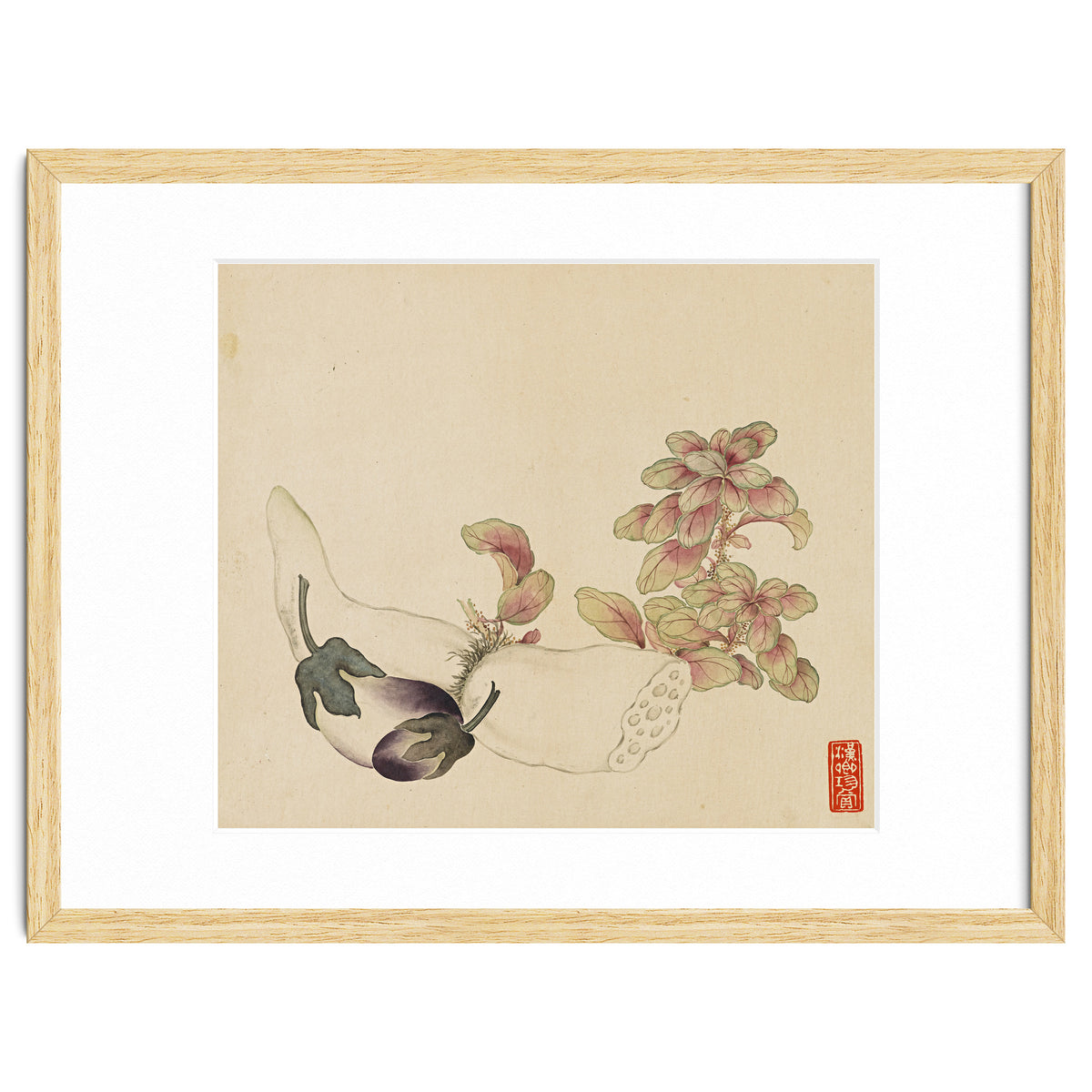 Wang Chengyu ~flowers, Vegetables, Fruits, Eggplant, Lotus Root