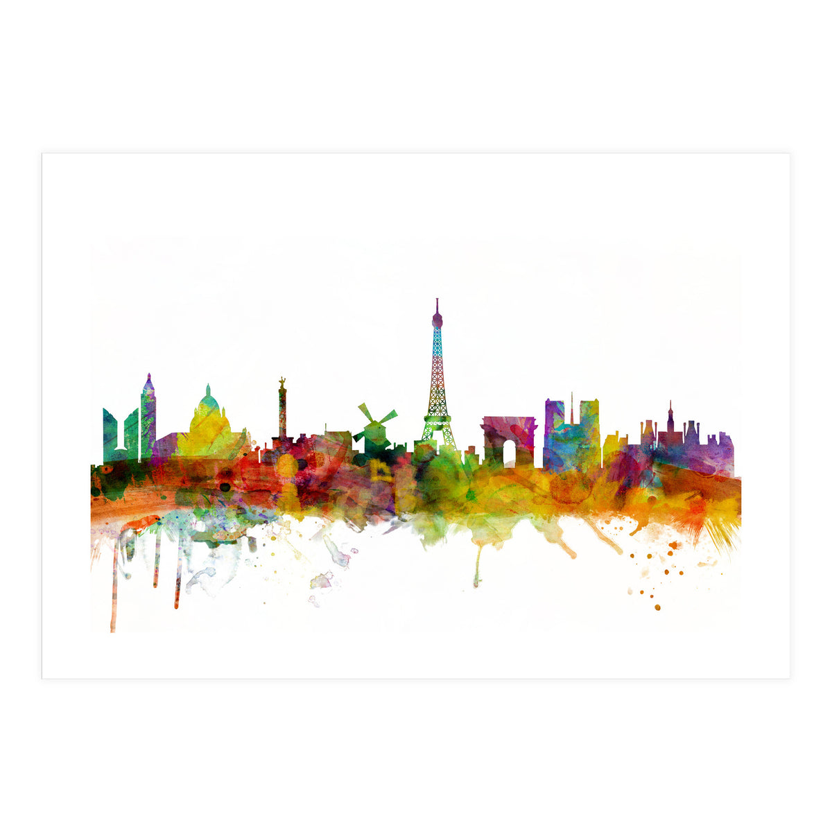 Paris France Skyline (Print Only)