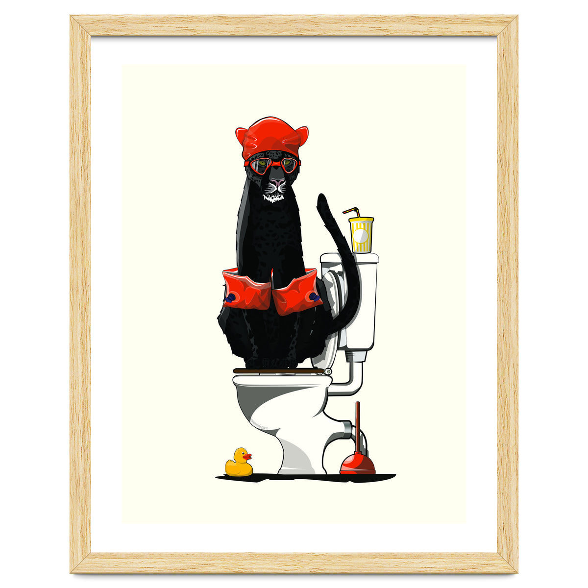 Black Panther on the Toilet, funny bathroom humour