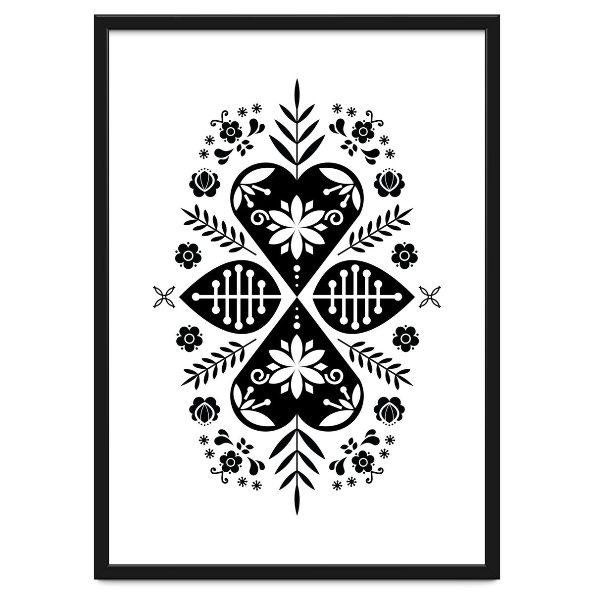 Scandinavian Folk Pattern Monochrome