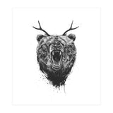 Angry Bear With Antlers (Print Only) thumbnail