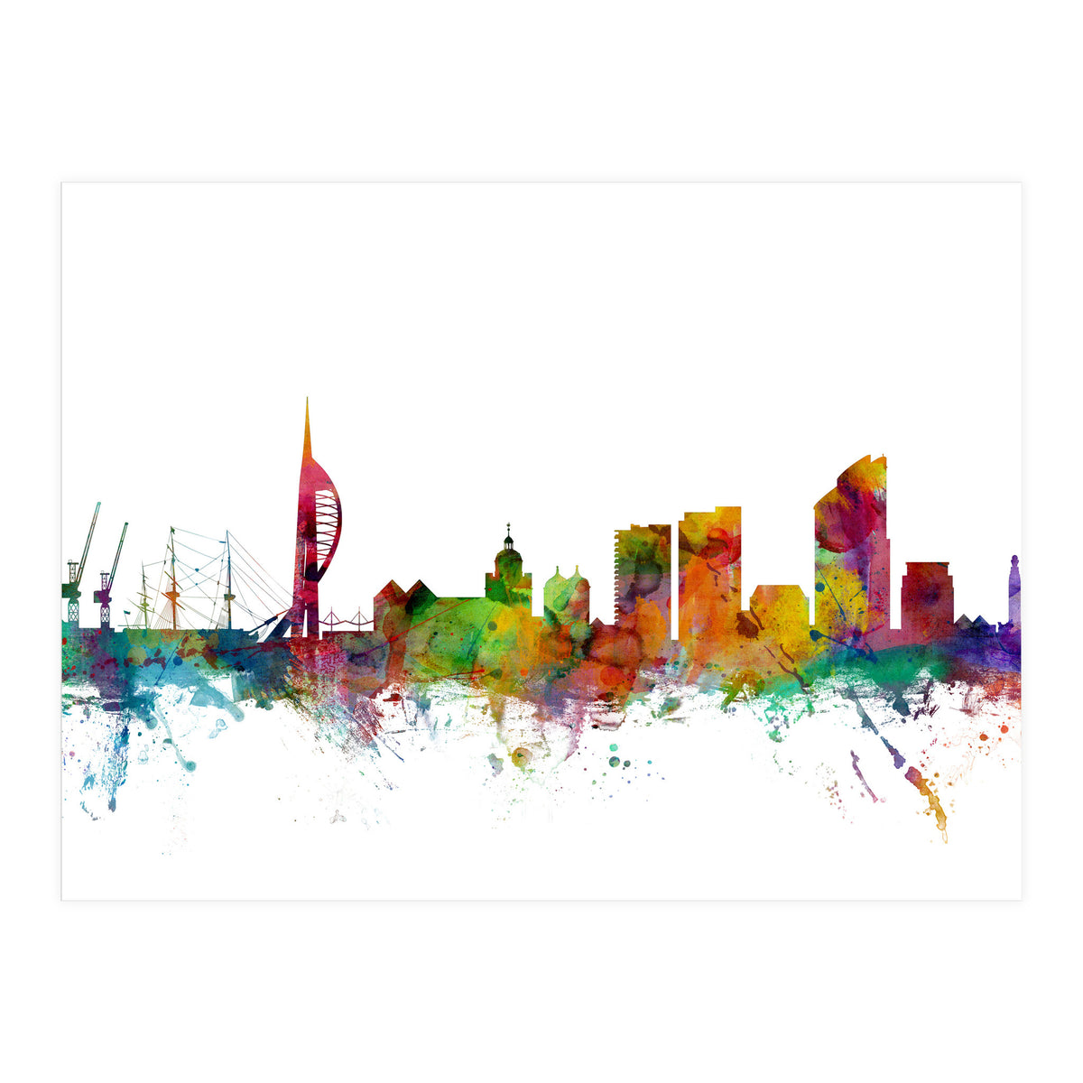 Portsmouth England Skyline (Print Only)