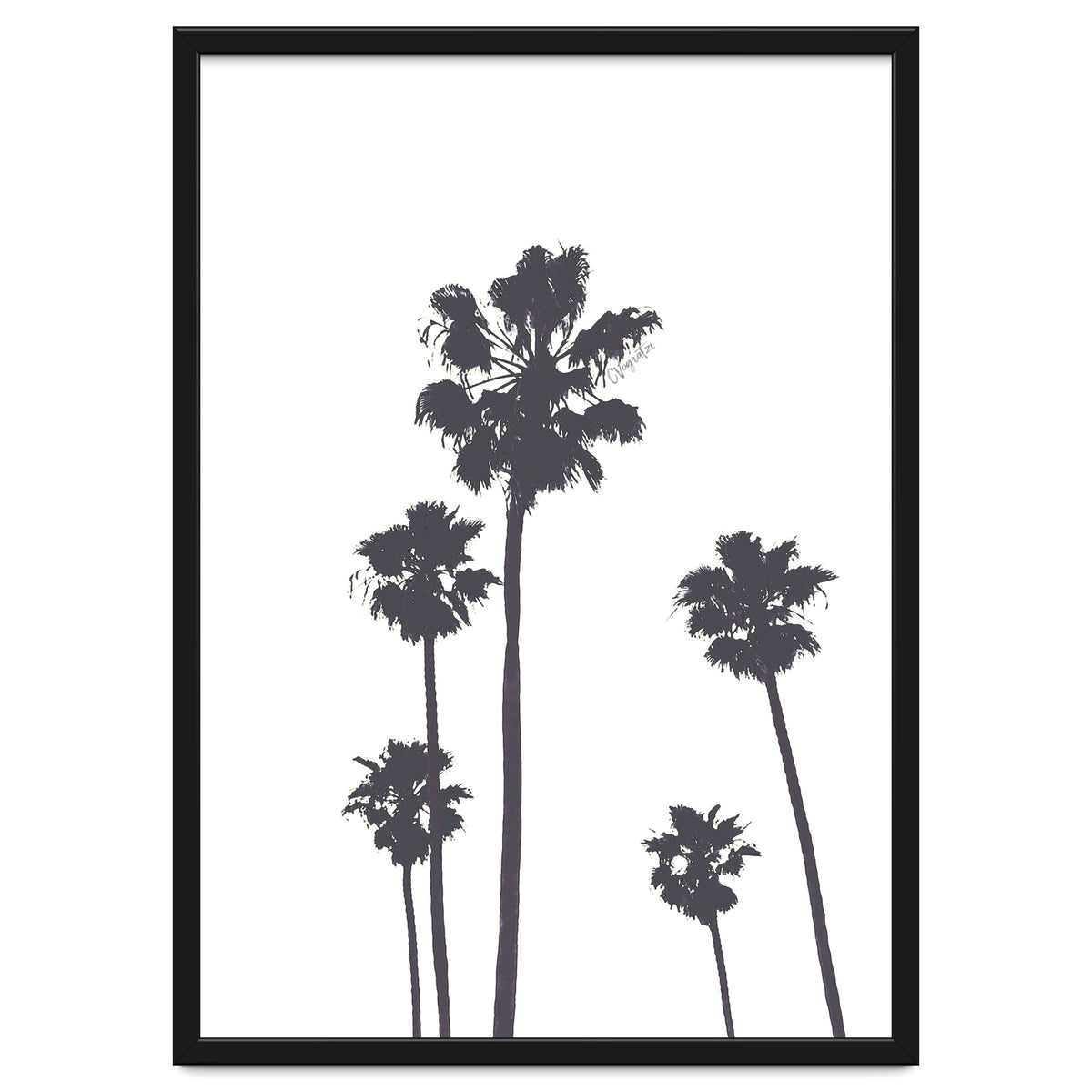 Palms & Sunset-Minimal B&W 2