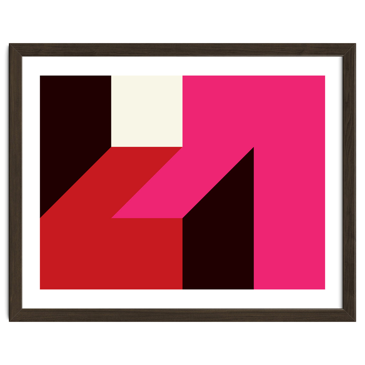 Geometric Shapes No. 62 - red, magenta & black