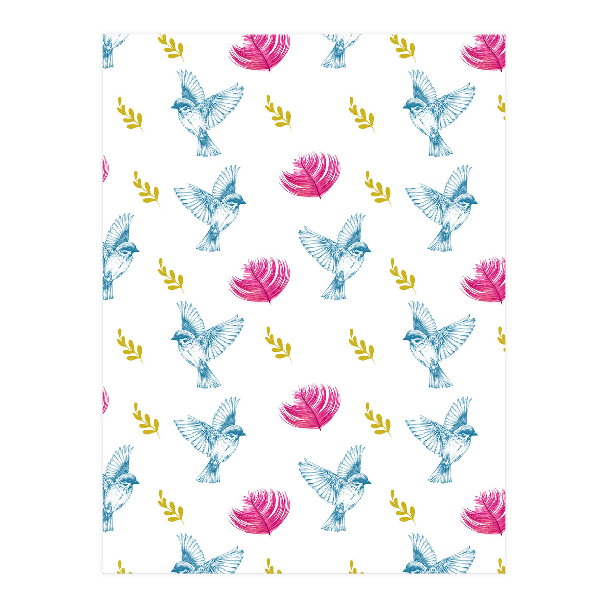 Blue Bird Pattern (Print Only)