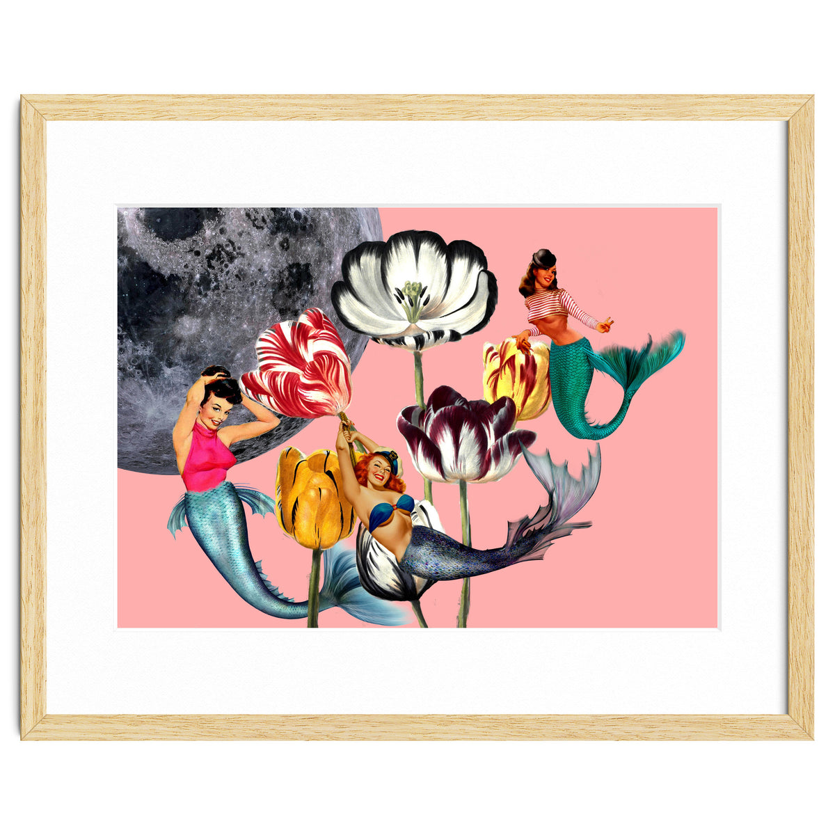 Mermaid Floral with moon