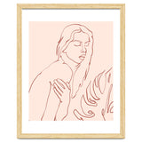 Lueur, Tropical Nude Modern Bohemian Woman Line Art, Minimal Scandinavian Sketch Blush Drawing thumbnail