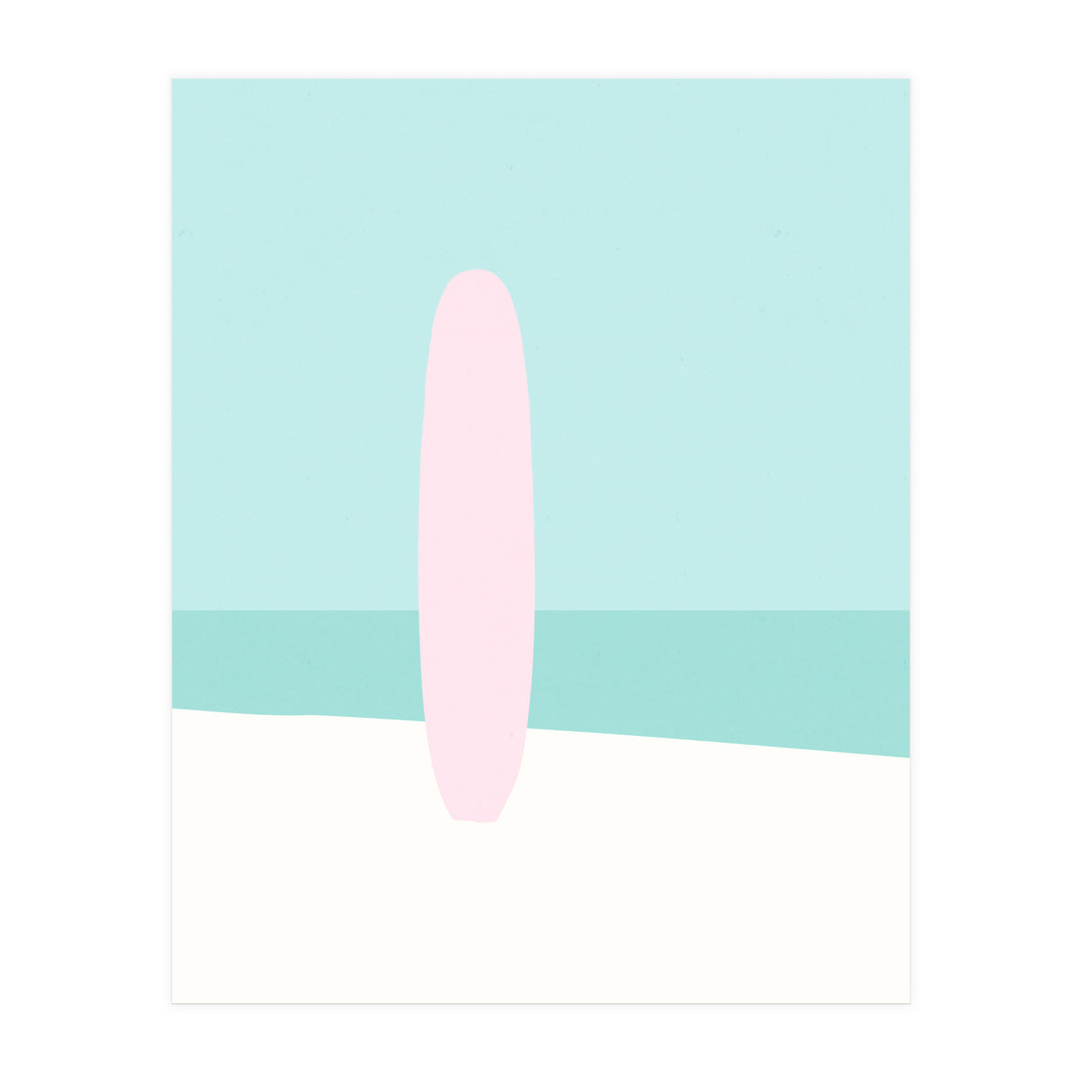 Minimal Surfboard - Turquoise Coast (Print Only)