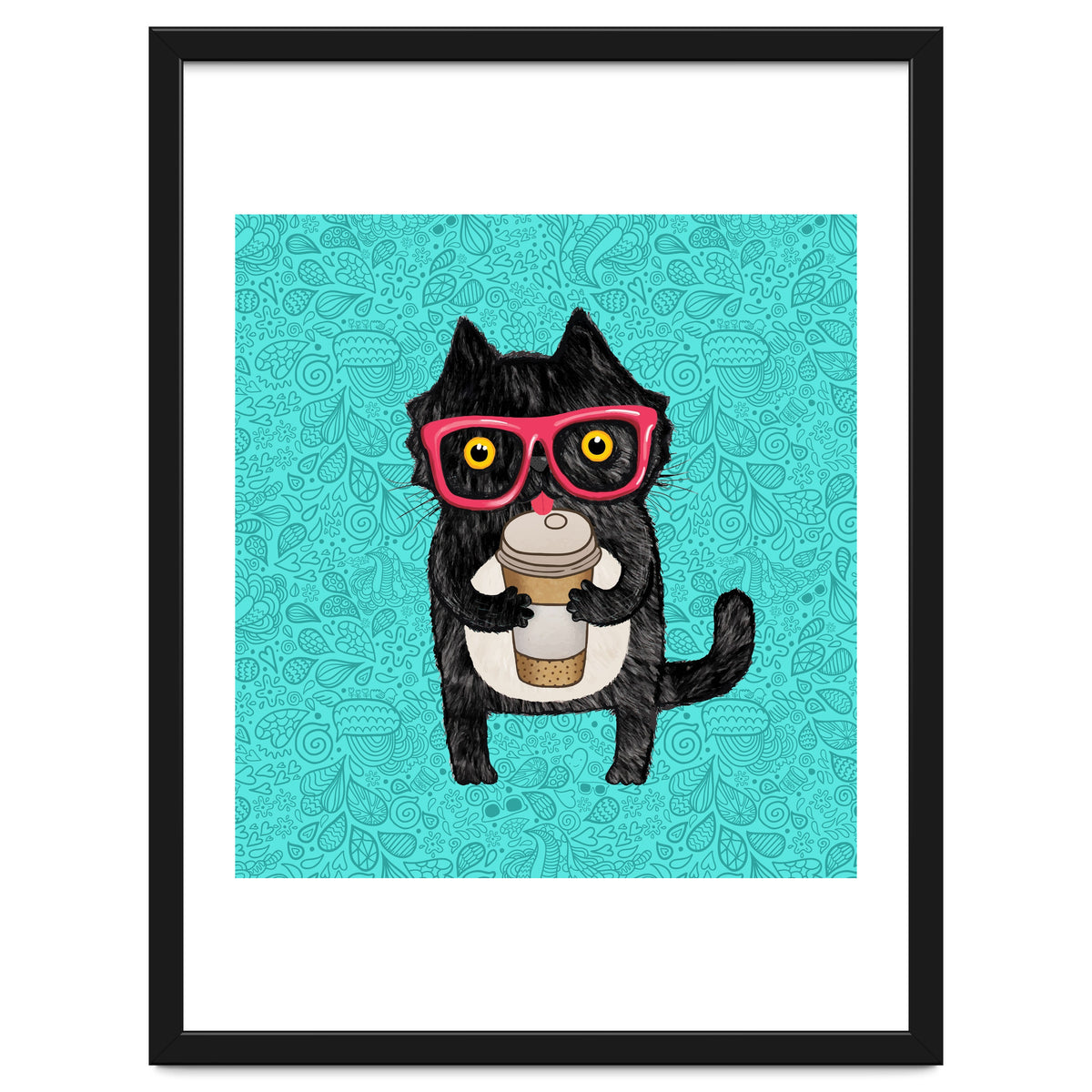 Cute Coffee cat and doodles