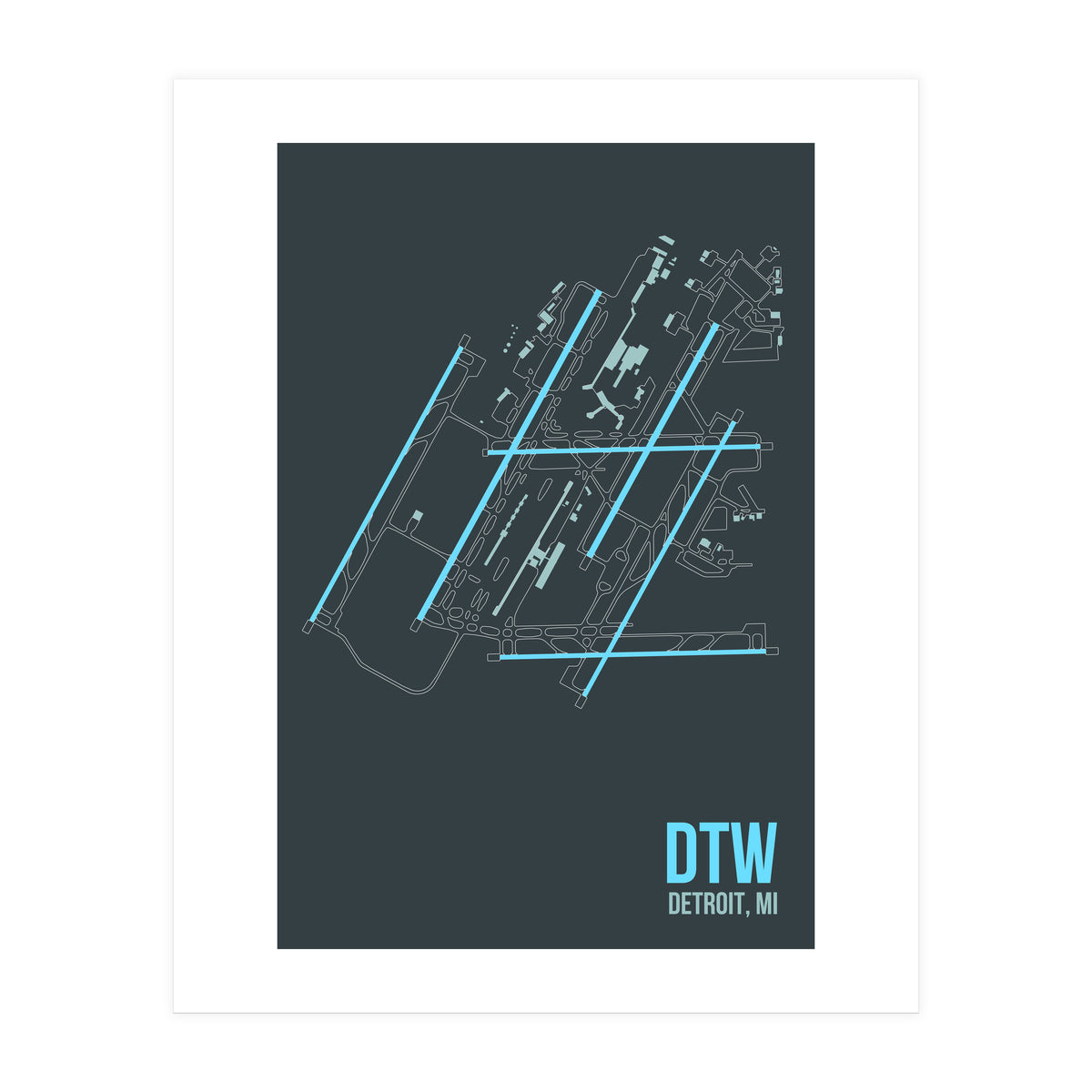 Detroit Airport Layout (Print Only)