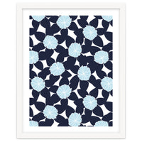 Pastel Blue Abstract Flower Pattern