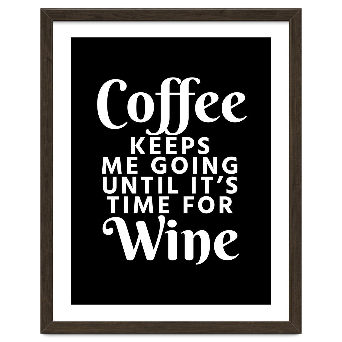 Coffee Keeps Me Going Until It's Time For Wine Black