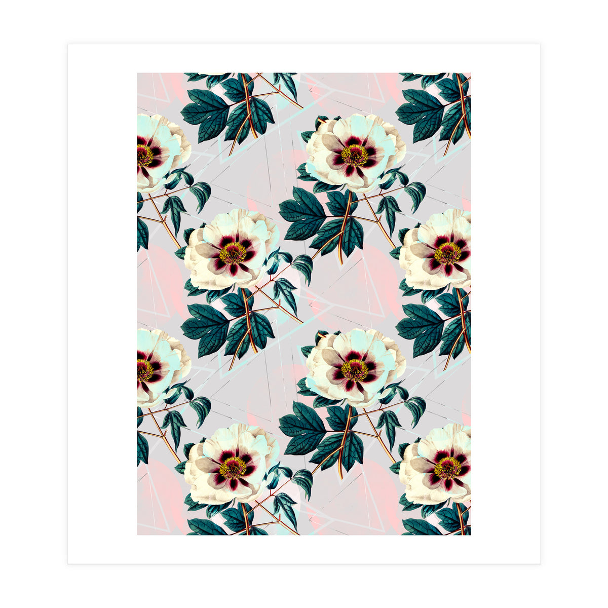 Flowery blooming with geometric (Print Only)