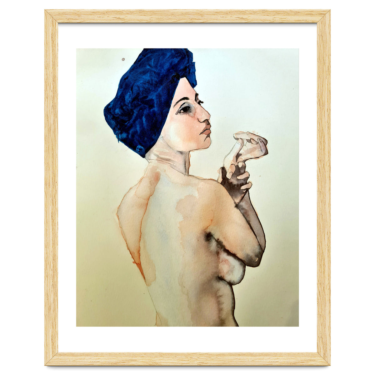 Untitled #89 - Nude in a blue turban