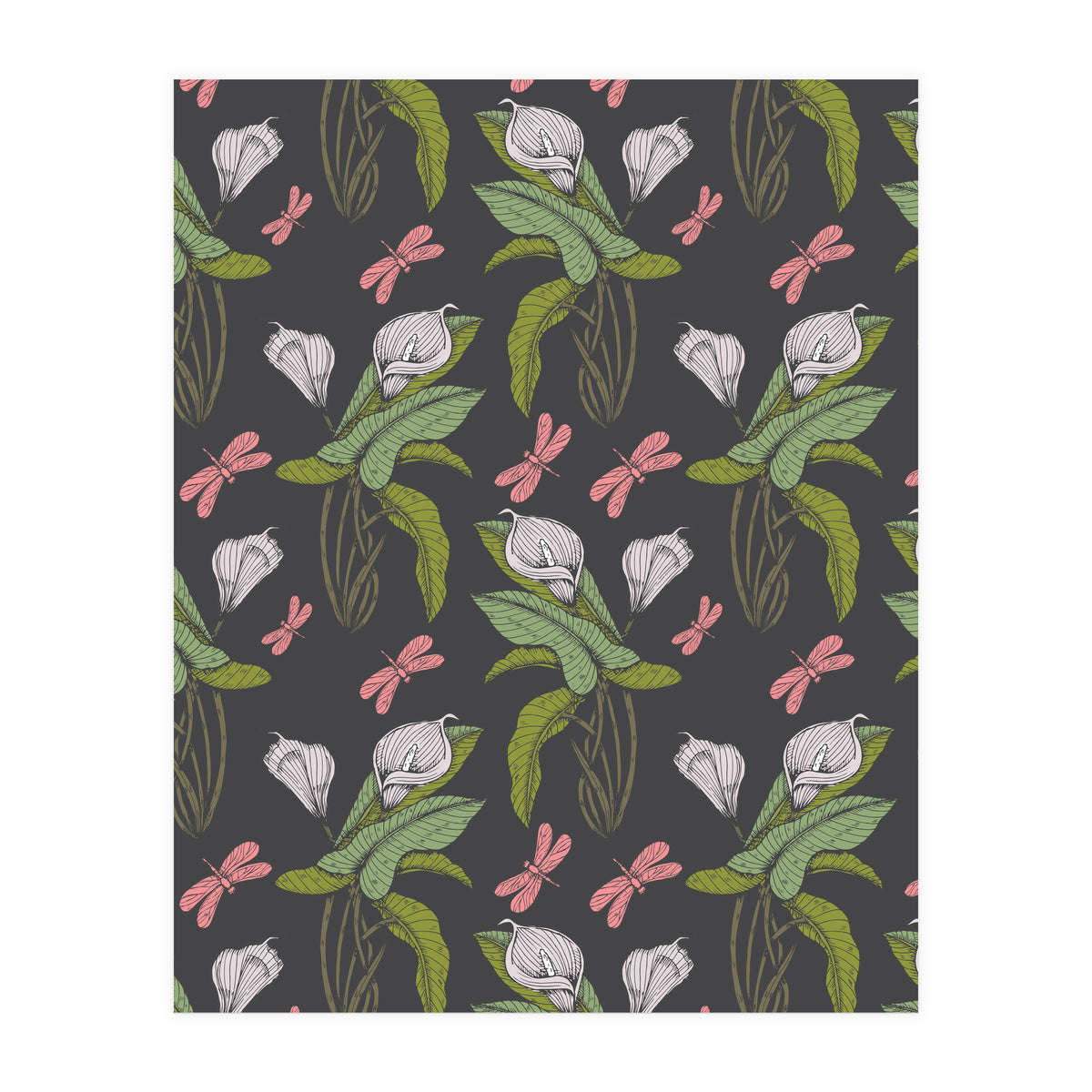 Hand drawn floral dark - 03 (Print Only)