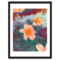 Floating In Love, Watercolor Lotus Pond Botanical Lake, Forest Jungle Floral Painting