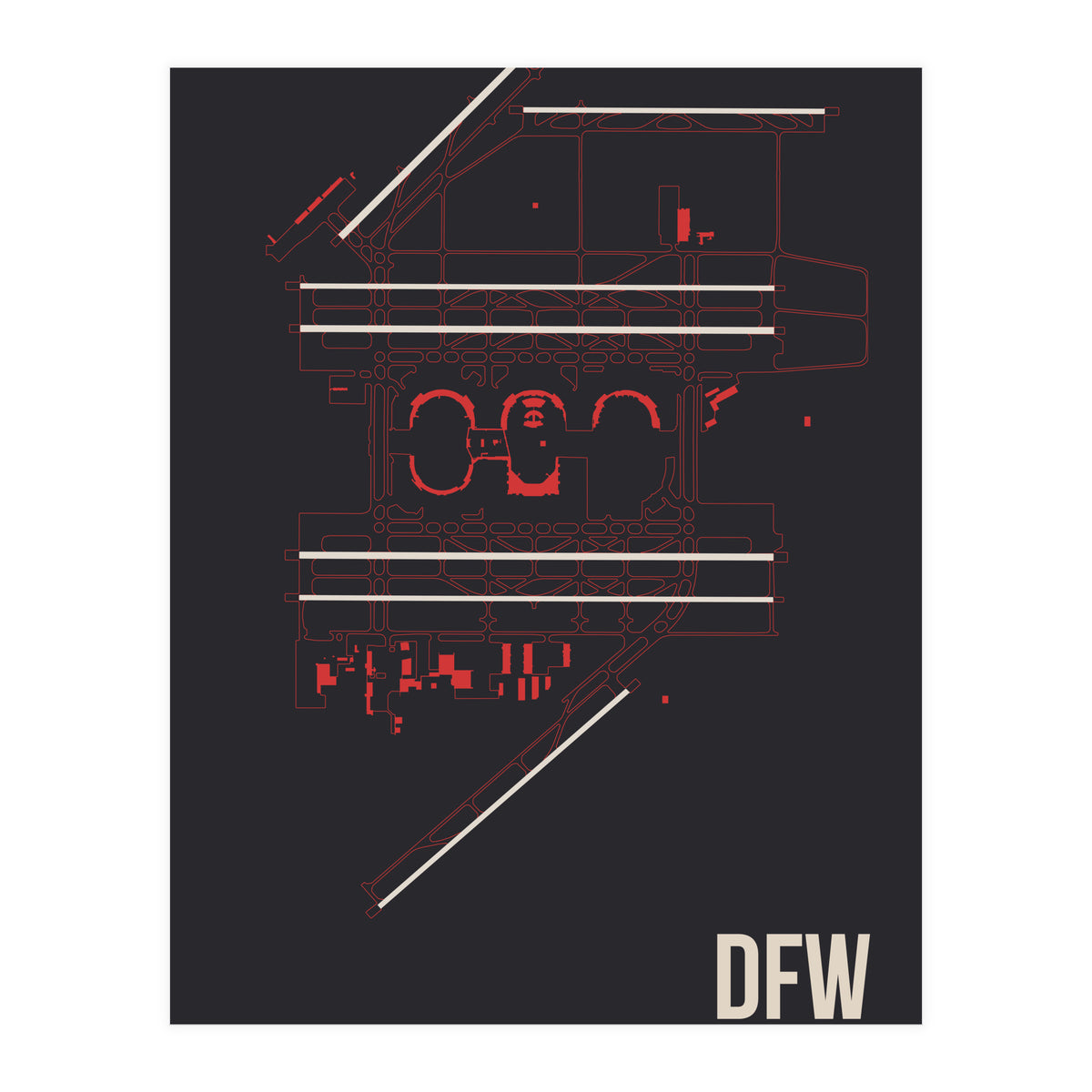 Dallas/Fort Worth Airport Layout (Print Only)